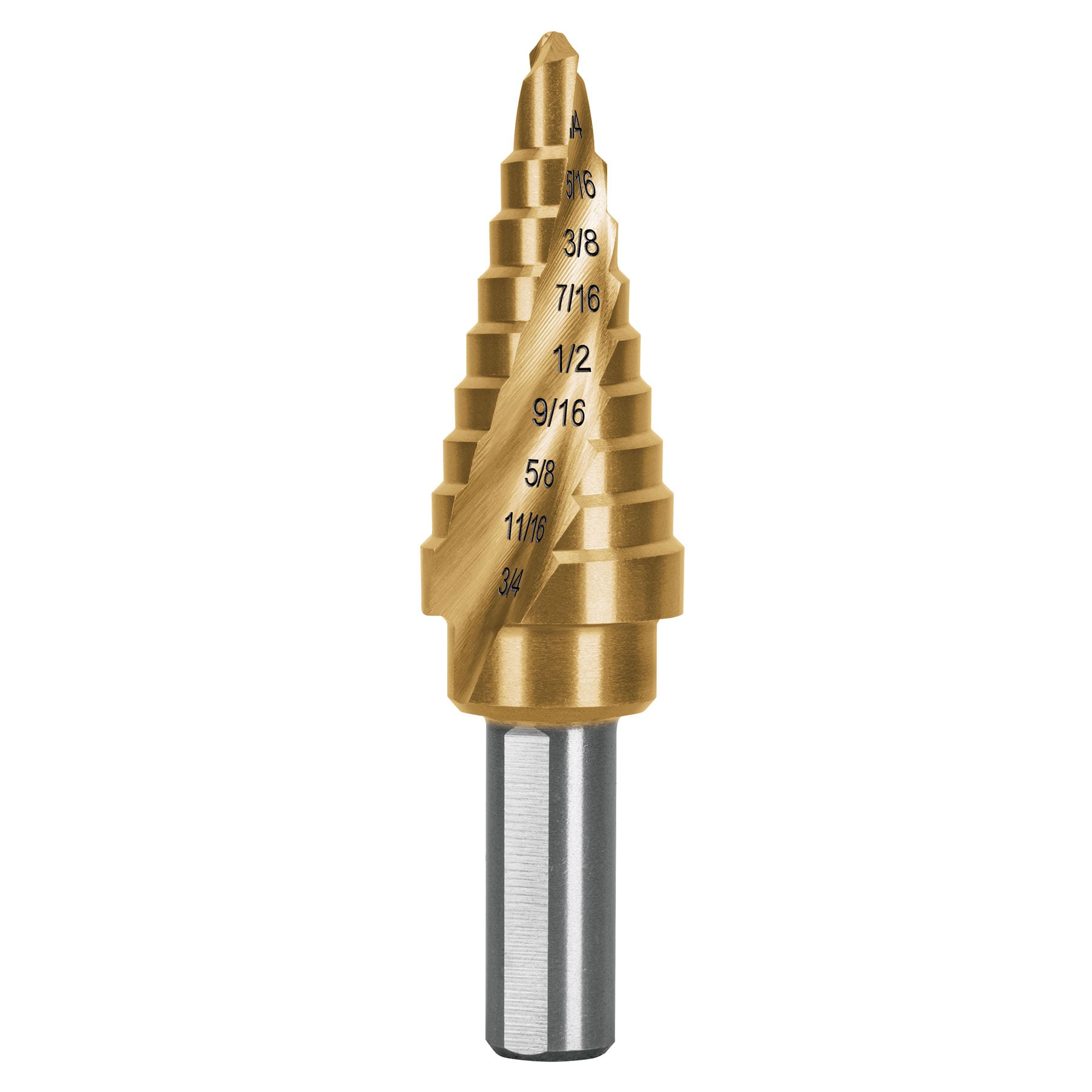 Broca escalonada titanio 9 escalones 1/4" a 3/4" Expert