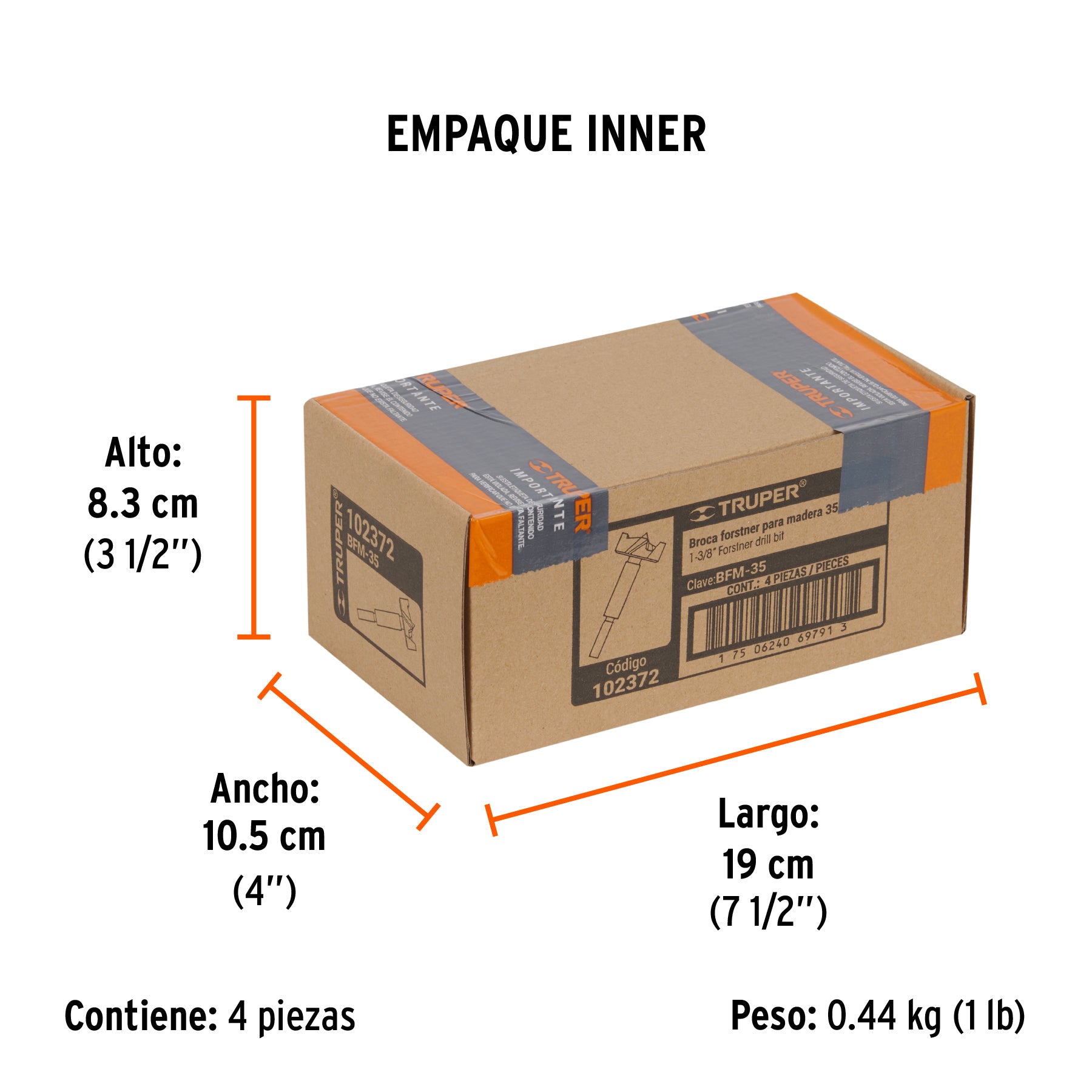 Broca forstner para madera TRUPER 35 mm
