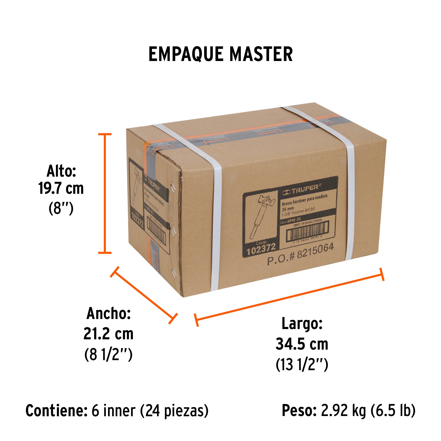 Broca forstner para madera TRUPER 35 mm