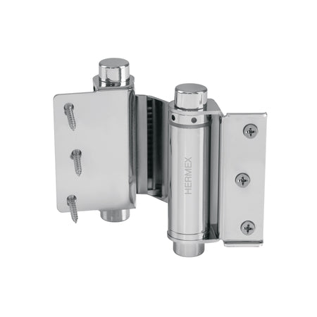 Bisagra de doble accion 3" acero cromado HERMEX