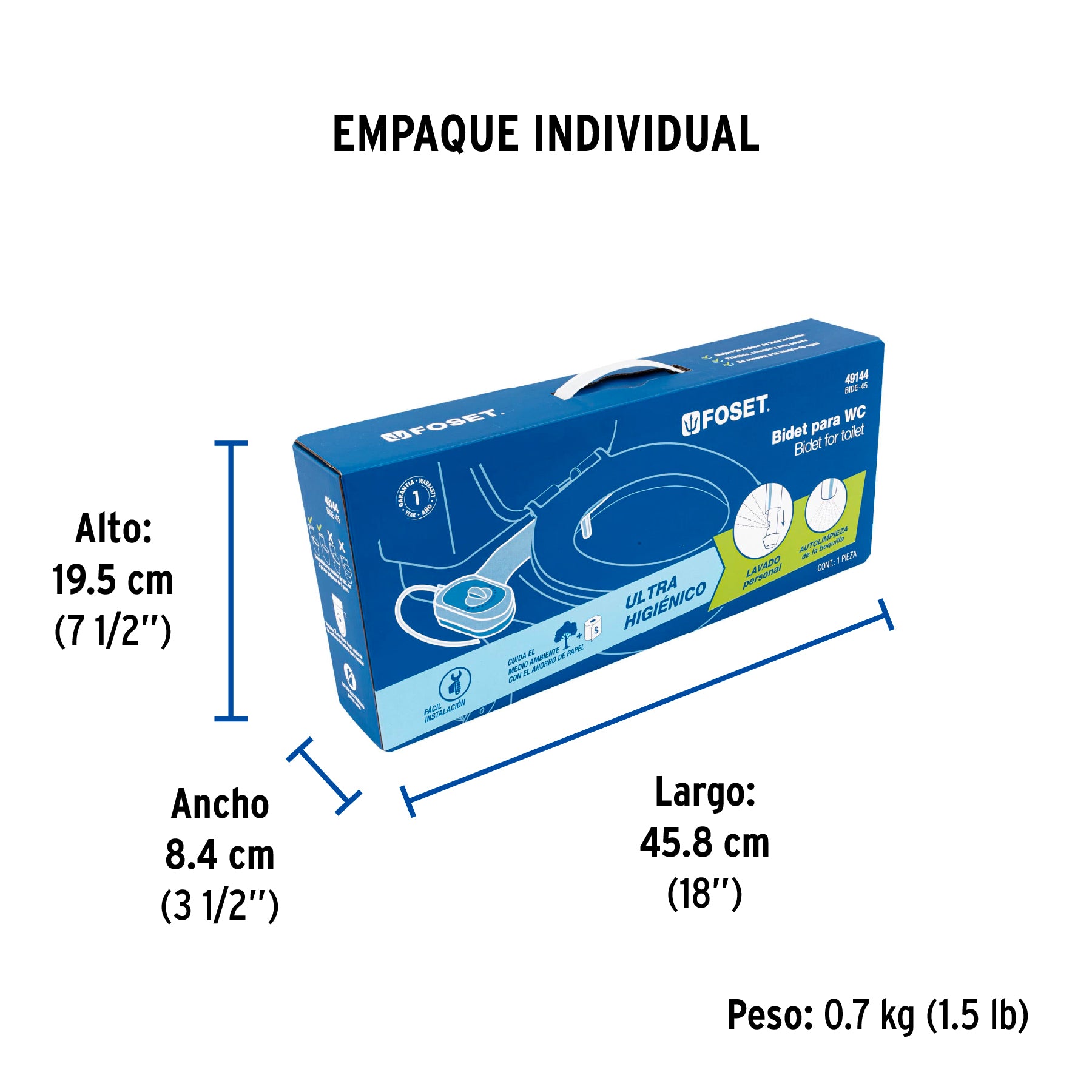 Bidet para WC de 2 piezas FOSET