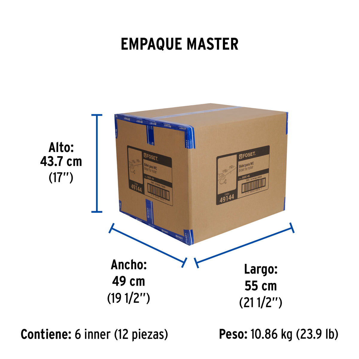 Bidet para WC de 2 piezas FOSET