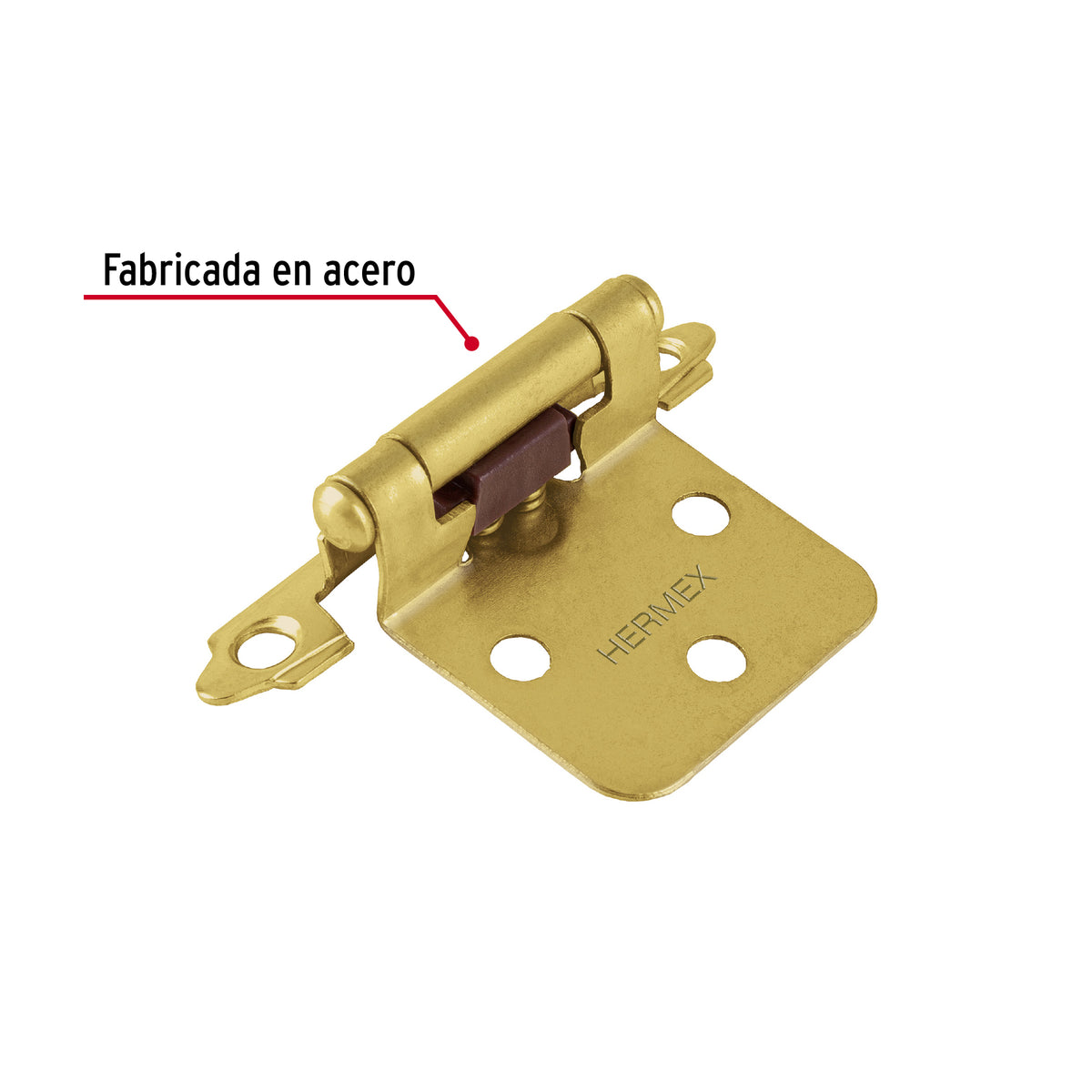 Bolsa con 2 bisagras parche de 7cm latonado HERMEX