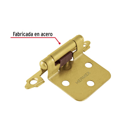 Bolsa con 2 bisagras parche de 7cm latonado HERMEX