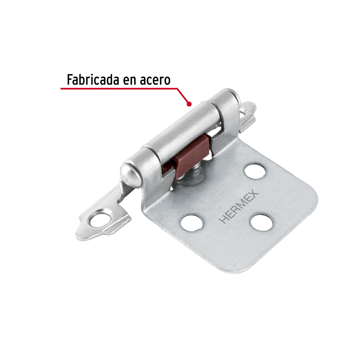 Bolsa con 2 bisagras parche de 7cm niquelado HERMEX