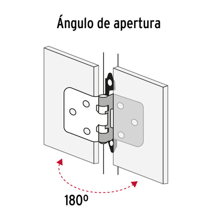 Bolsa con 2 bisagras parche de 7cm niquelado HERMEX