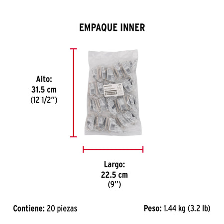 Bolsa con 2 bisagras parche de 7cm niquelado HERMEX