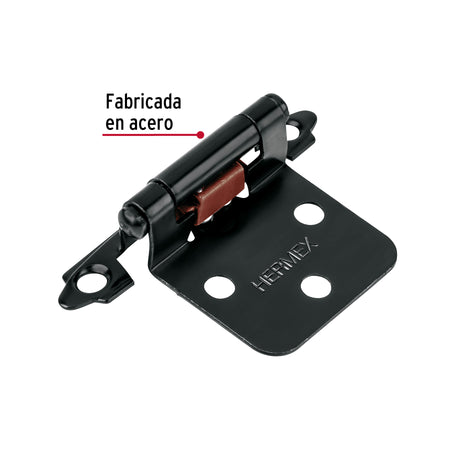 Bolsa con 2 bisagras parche de 7cm negro HERMEX