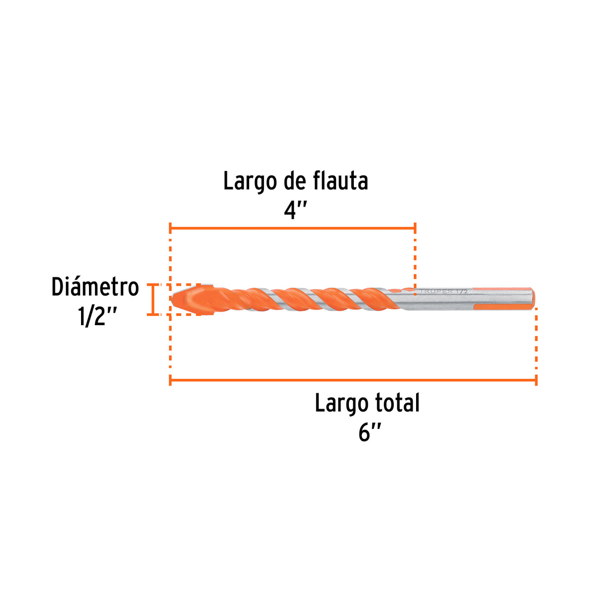 Broca multimaterial 1/2 x 6" Truper
