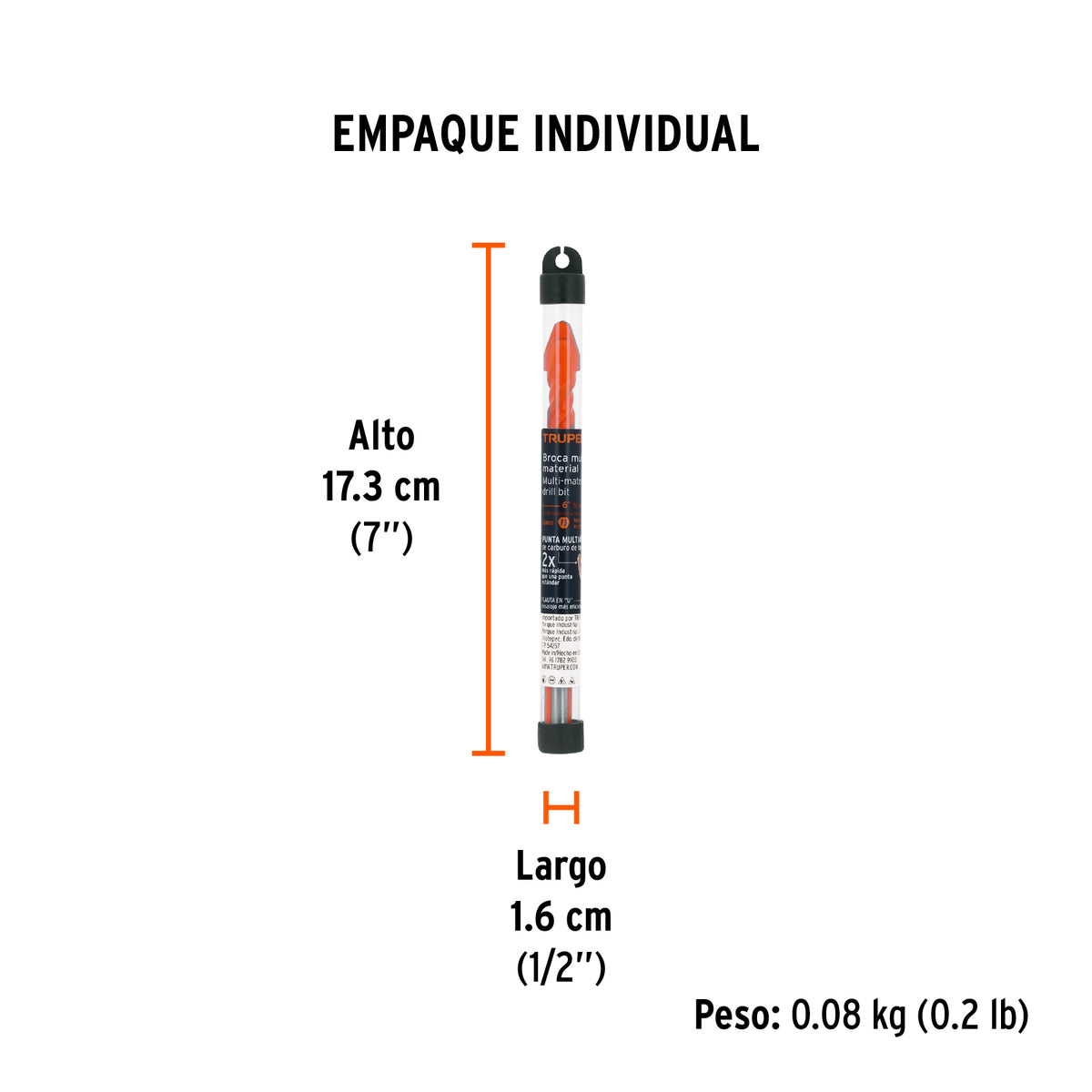 Broca multimaterial 1/2 x 6" Truper