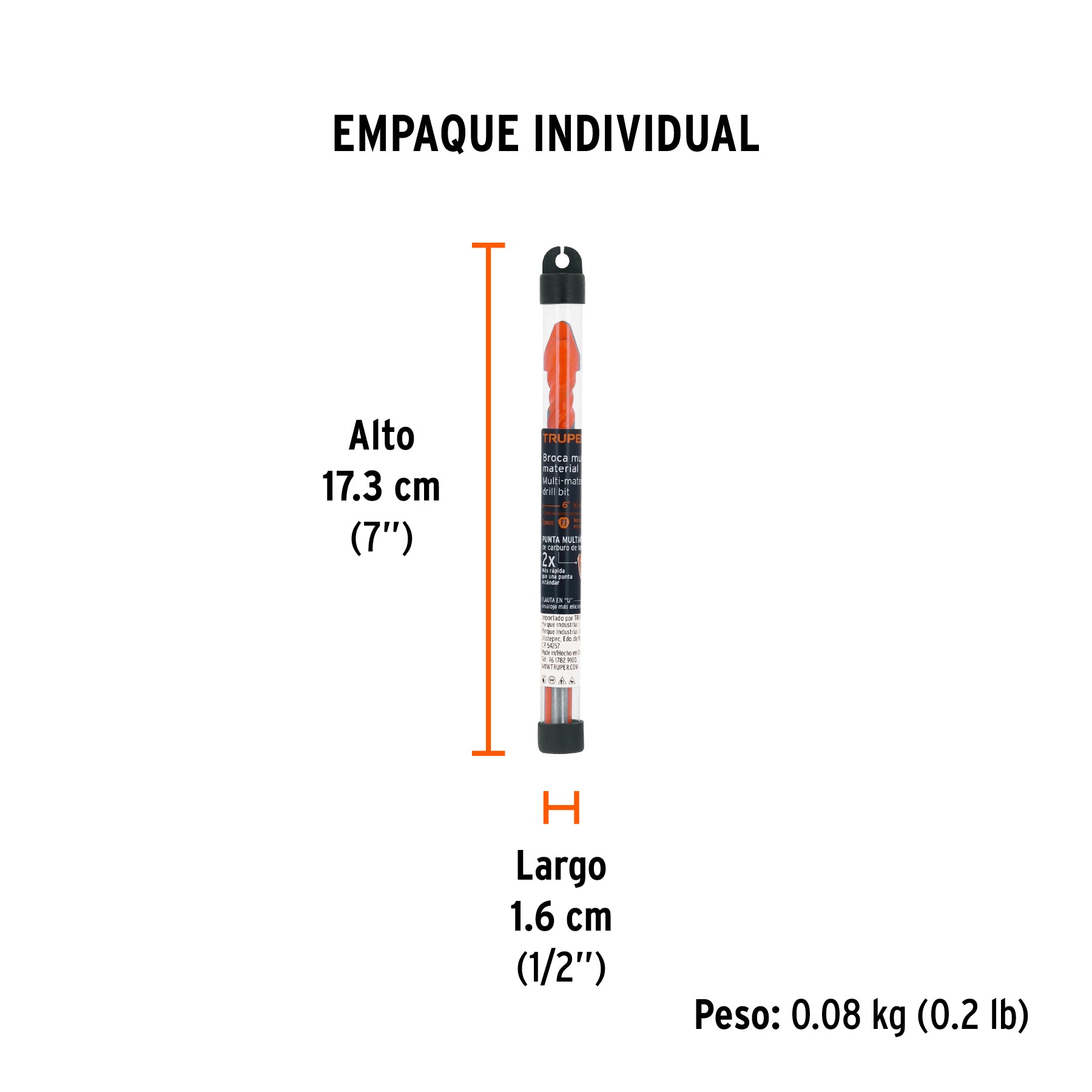 Broca multimaterial 1/2 x 6" Truper