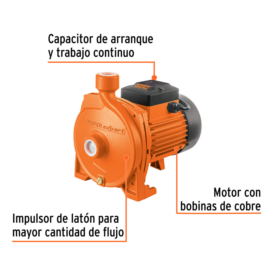 Bomba centrífuga para agua modelo europeo, 1/4 HP, Expert