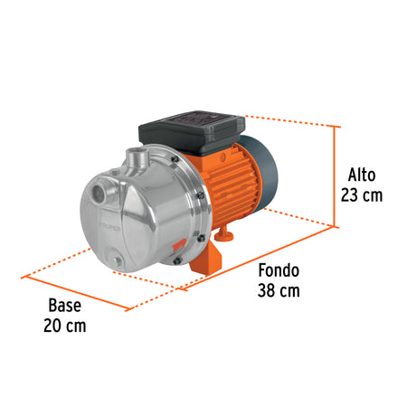 Bomba tipo jet cabezal de acero inoxidable1-1/2 HP TRUPER
