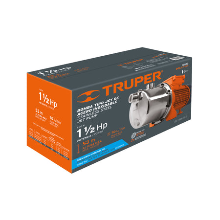 Bomba tipo jet cabezal de acero inoxidable1-1/2 HP TRUPER
