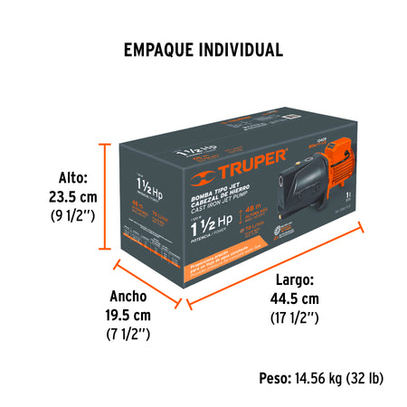 Bomba tipo jet cabezal de hierro TRUPER 1-1/2 HP