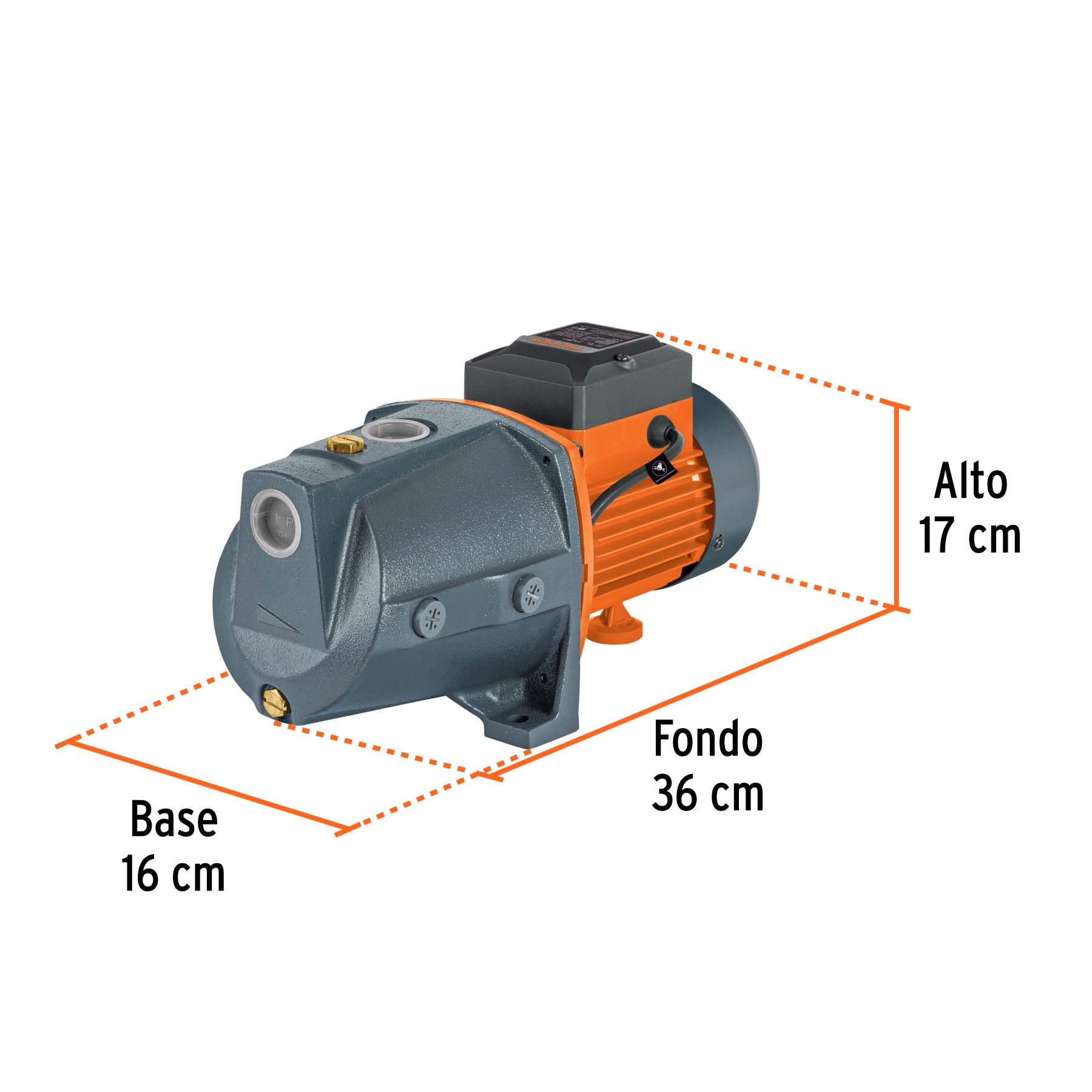 Bomba tipo jet cabezal de hierro TRUPER 1/2 HP