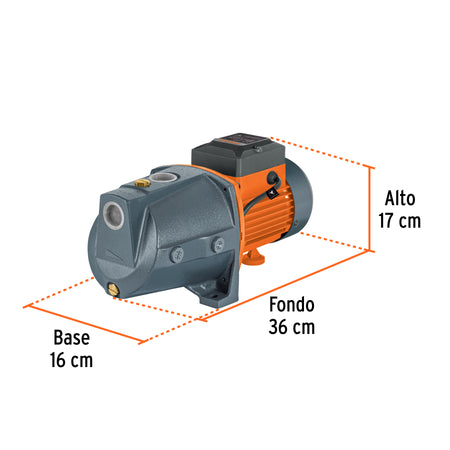 Bomba tipo jet cabezal de hierro TRUPER 1/2 HP