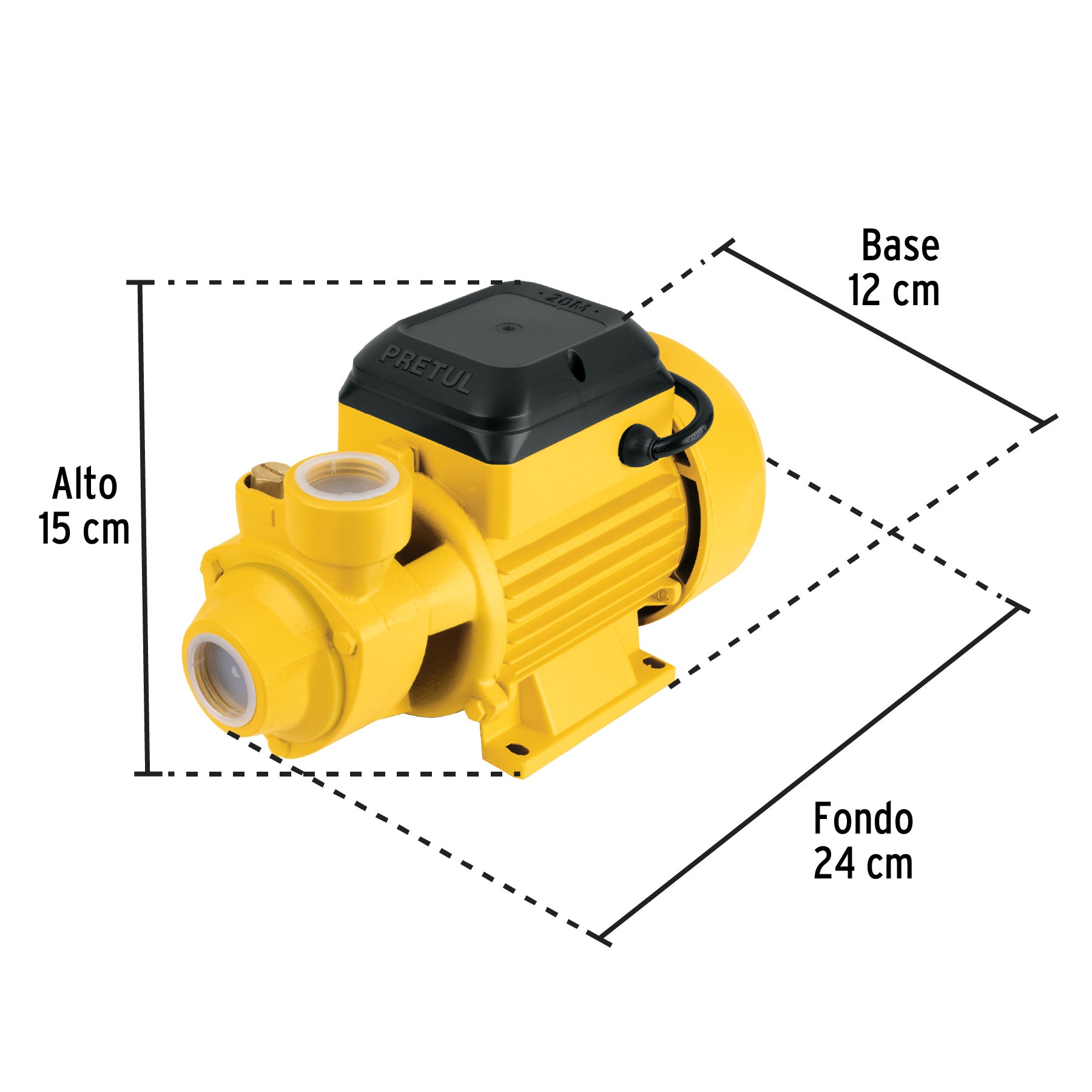 Bomba periferica 1/2HP altura max 20m uso agricola PRETUL