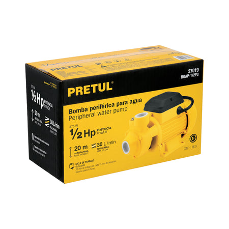 Bomba periferica 1/2HP altura max 20m uso agricola PRETUL