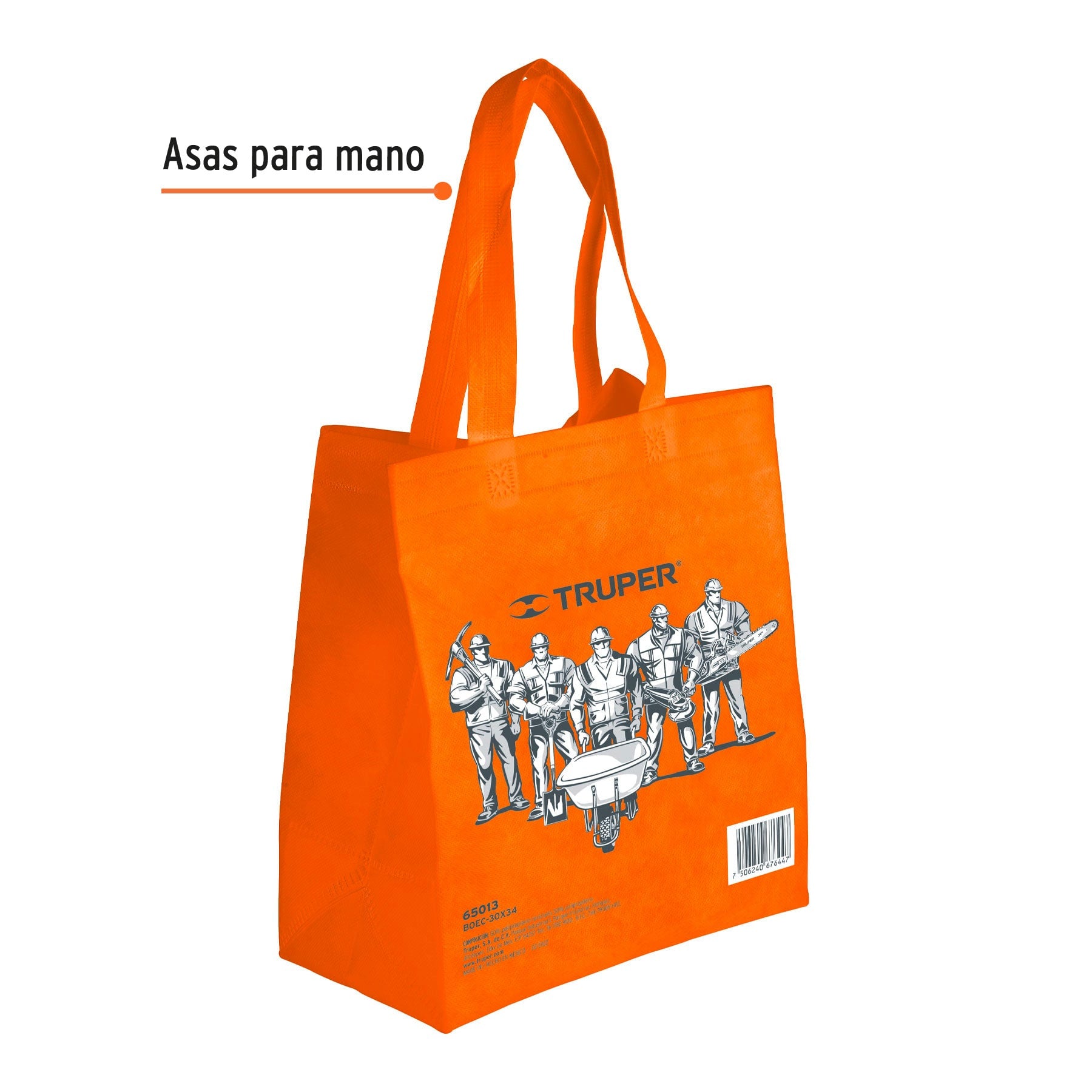 Bolsa ecologica naranja de 30 x 34 cm Truper 30 x 34 cm, naranja