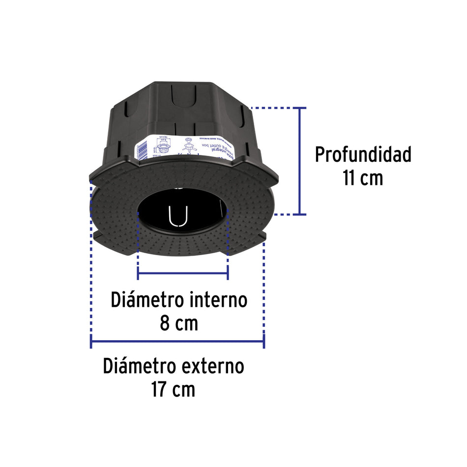 Bote integral de 10 cm, aro interno de 8 cm, Volteck 10 cm, 8 cm