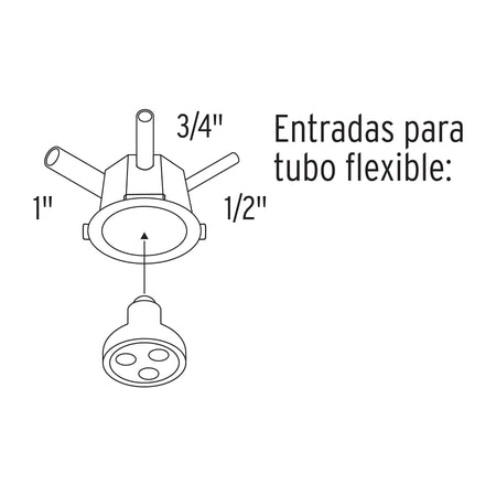 Bote integral de 10 cm, aro interno de 8 cm, Volteck 10 cm, 8 cm