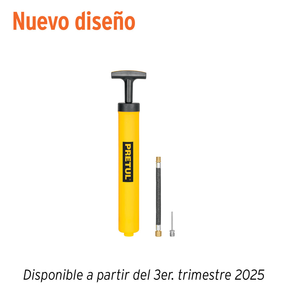 Mini bomba manual para inflar balones 25 PSI PRETUL