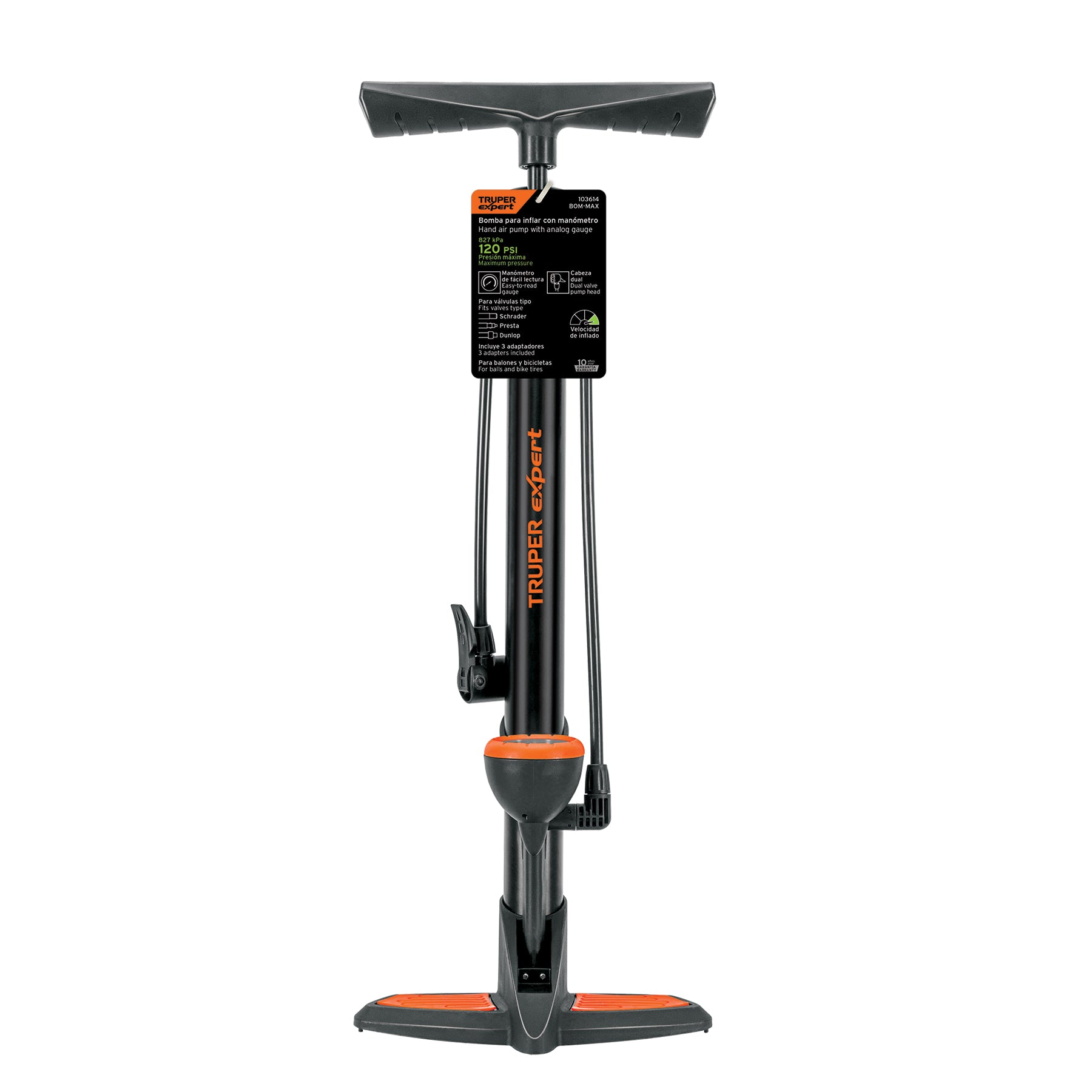 Bomba manual con manometro 120 PSI TRUPER EXPERT
