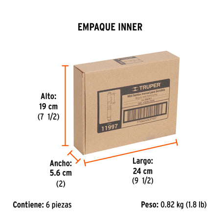 Mini bomba manual para bicicleta, abatible, 75 PSI, TRUPER