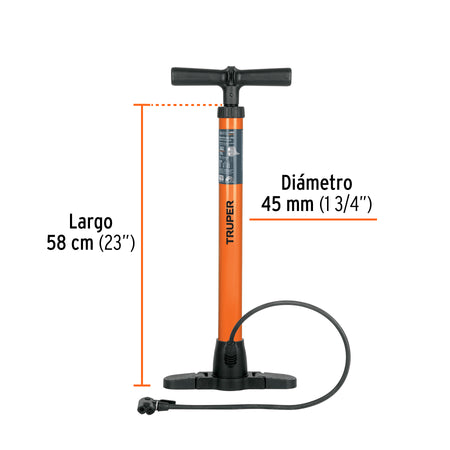 Bomba manual para inflar 100 PSI TRUPER
