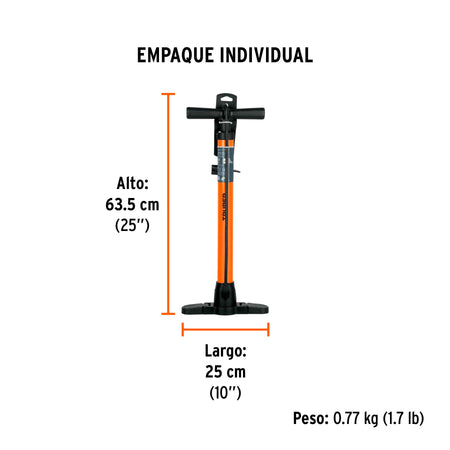 Bomba manual para inflar 100 PSI TRUPER