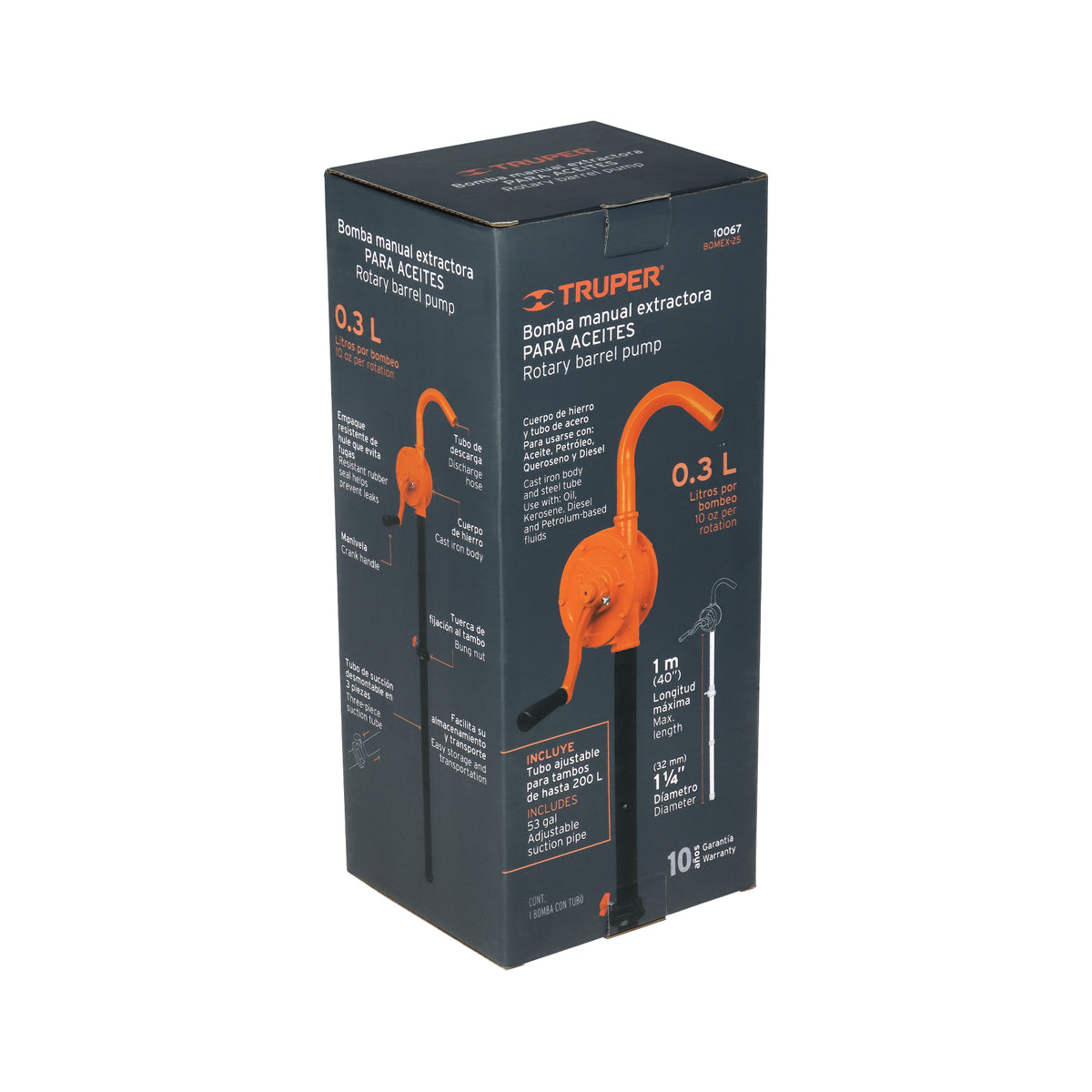 Bomba extractora de aceites con manivela Truper