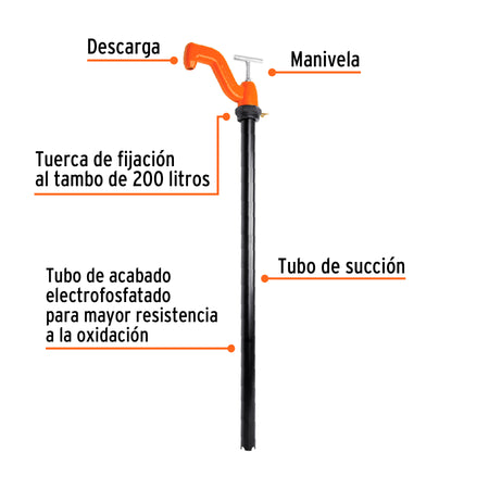 Bomba extractora de solventes con manija tipo "T" Truper