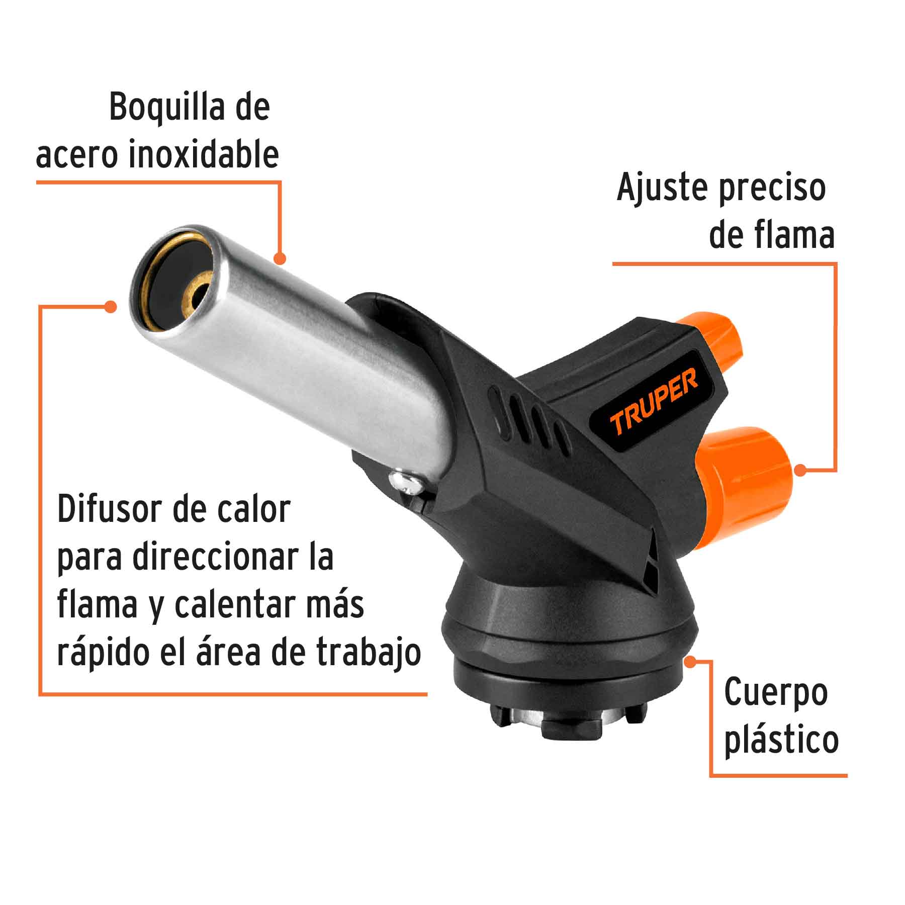 Boquilla plastica enc.electronico p/lata de gas 1/4 vuelta