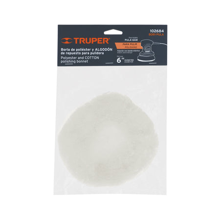 Borla para pulir de poliester/algodon 6" con resorte TRUPER