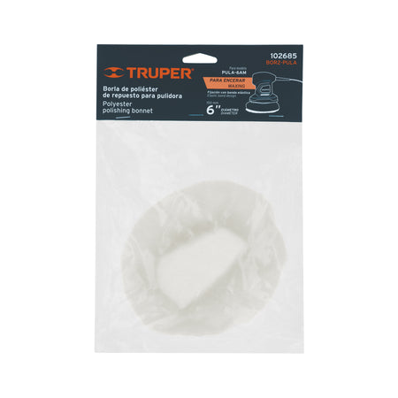 Borla para pulir de poliester de 6" con resorte TRUPER
