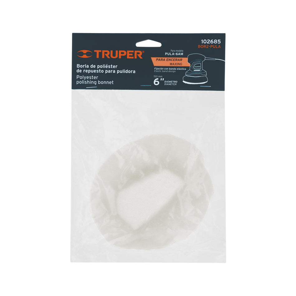 Borla para pulir de poliester de 6" con resorte TRUPER