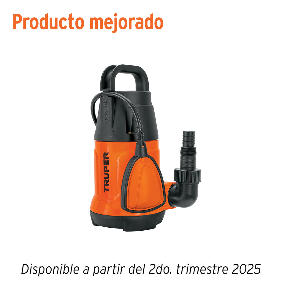 Bomba sumergible plastica para agua limpia TRUPER 1 HP