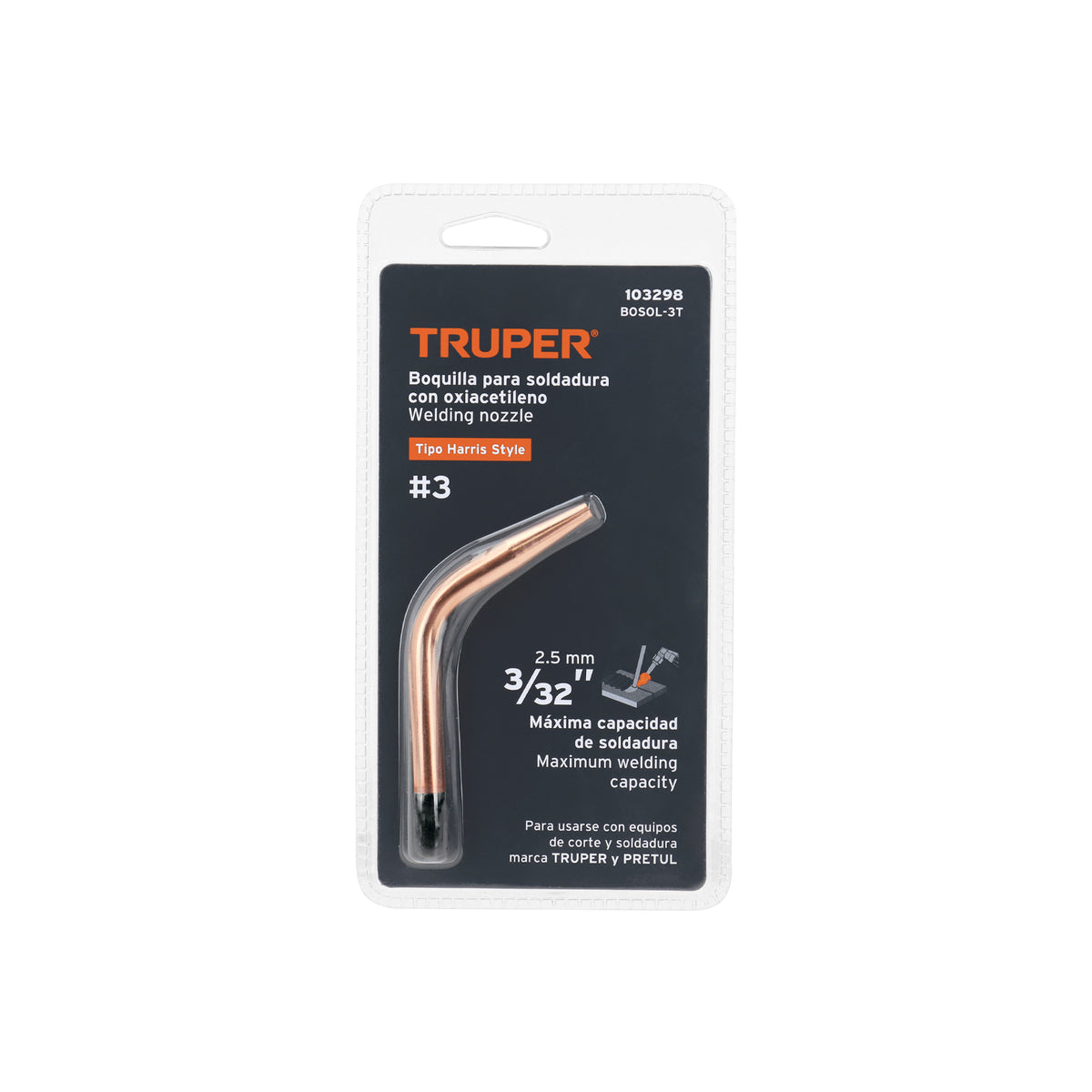 Boquilla #3 para soldar con acetileno TRUPER