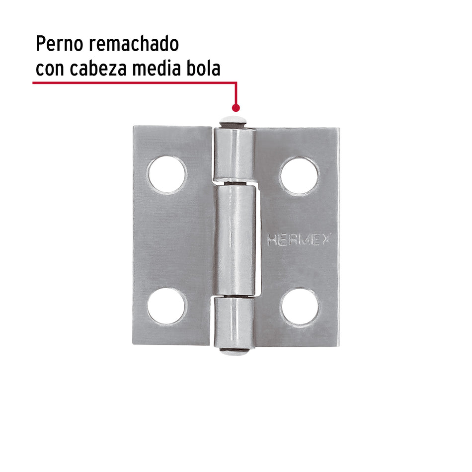 Bolsa con 2 bisagras rectangulares 1', acero pulido