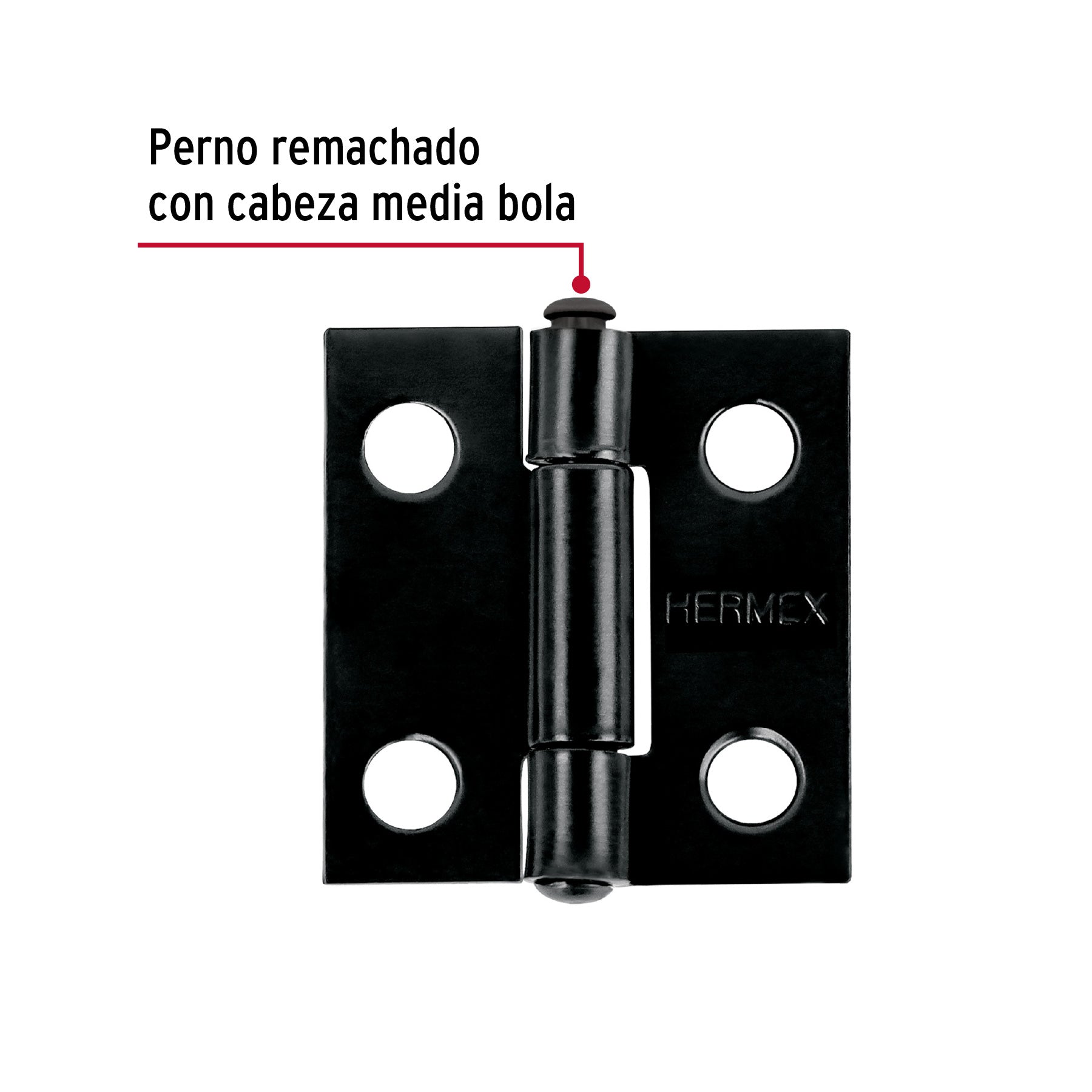 Bisagra rectangular 1' negra, HERMEX