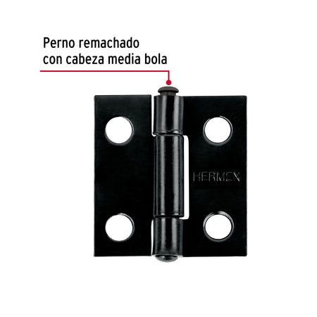 Bisagra rectangular 1' negra, HERMEX