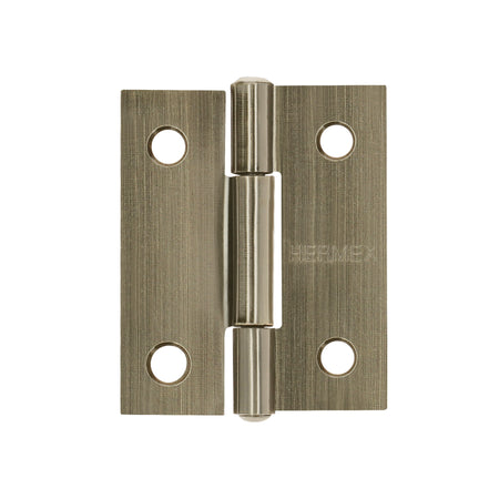 Bisagra rectangular 1-1/2' latón antiguo, HERMEX