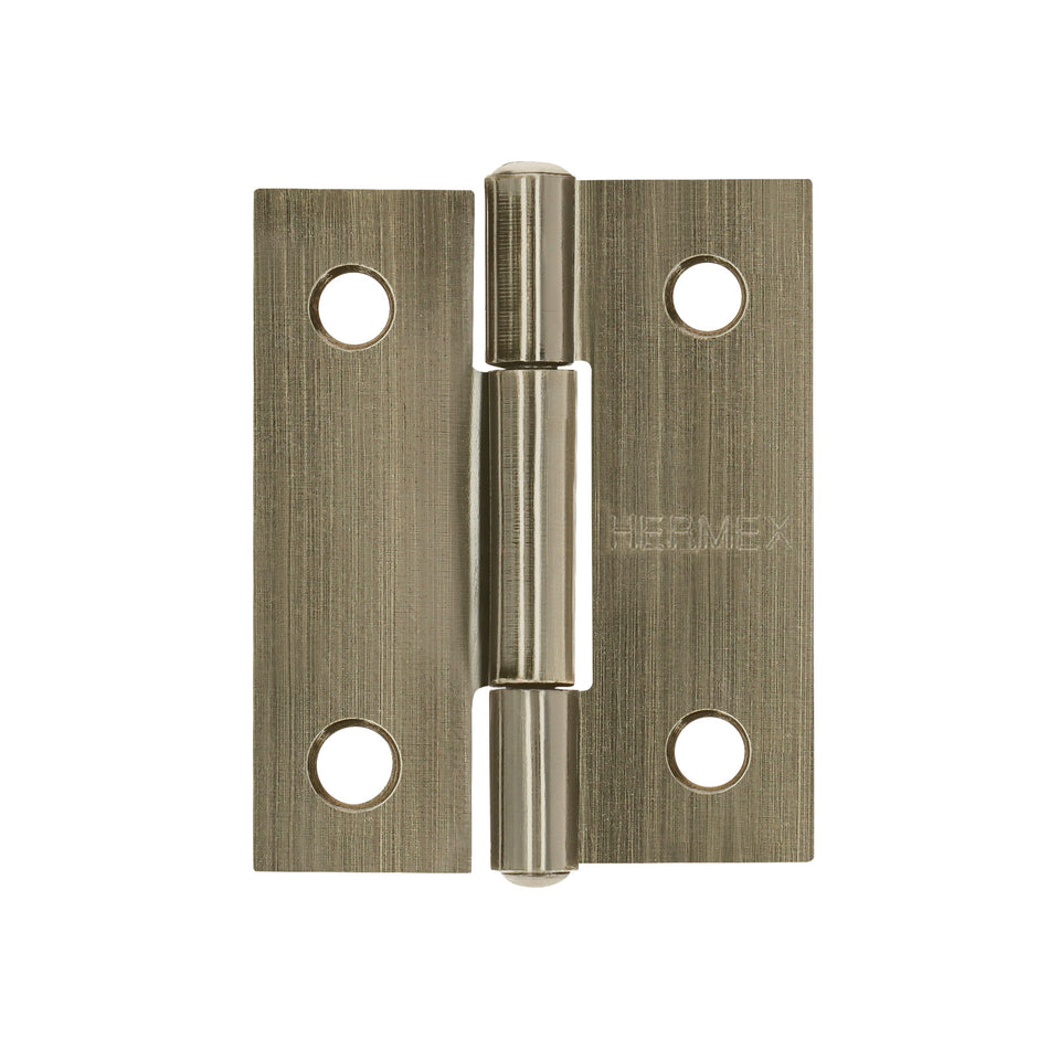 Bisagra rectangular 1-1/2' latón antiguo, HERMEX