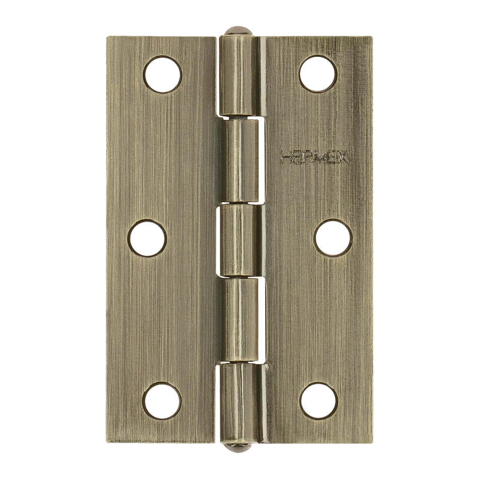 Bisagra rectangular 2-1/2' latón antiguo, HERMEX