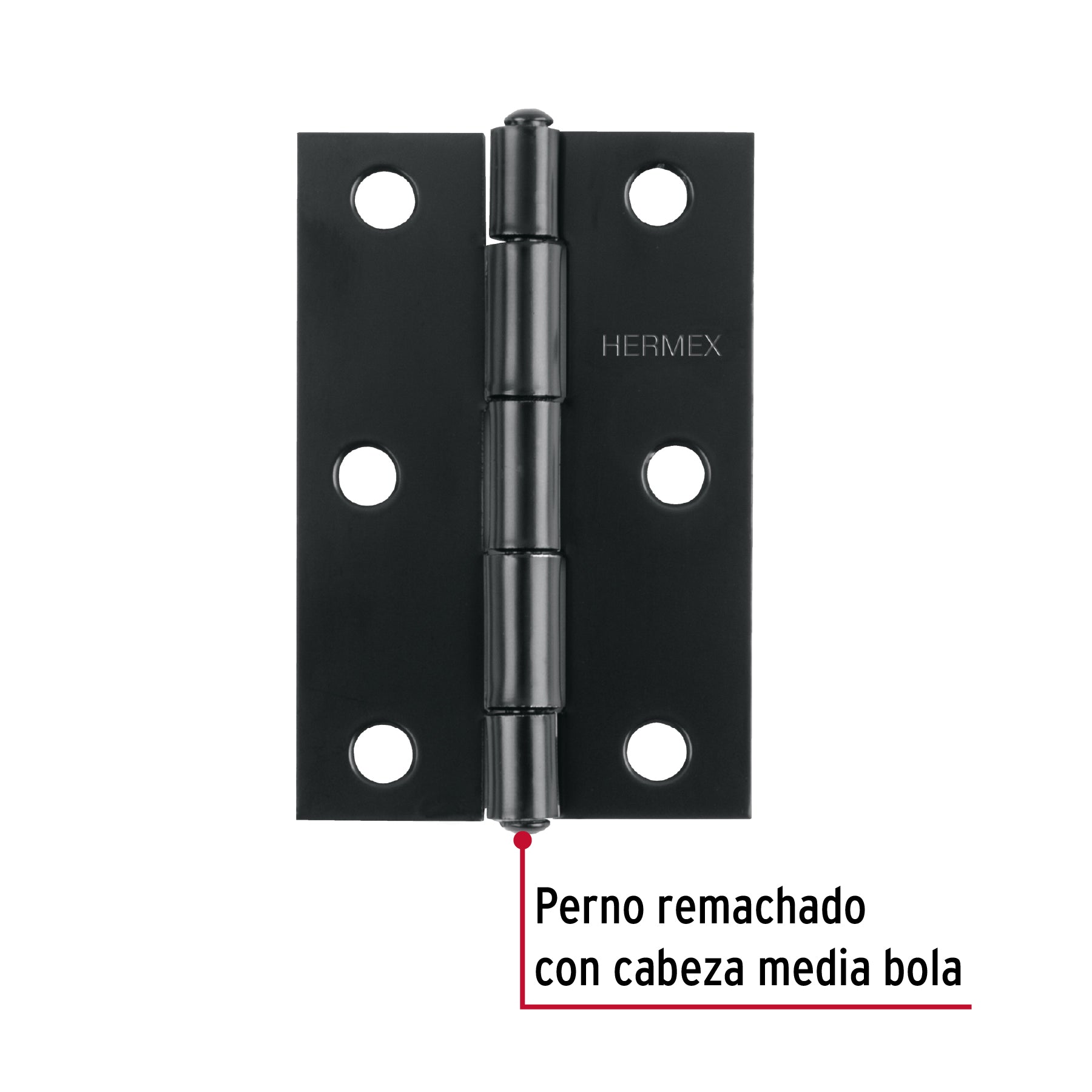 Bisagra rectangular 2-1/2' negra, HERMEX