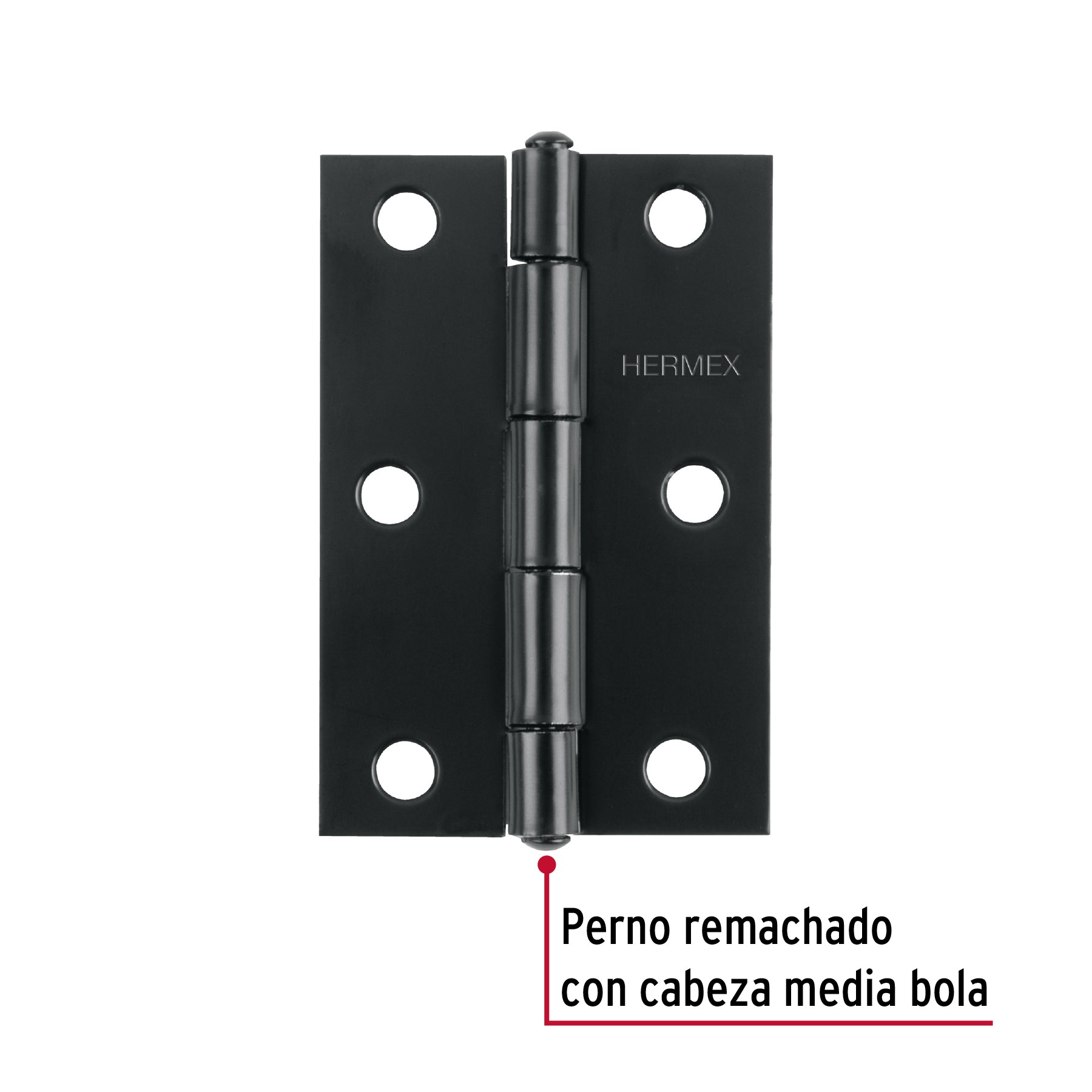 Bisagra rectangular 3' negra, HERMEX