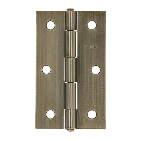 Bisagra rectangular 3-1/2' latón antiguo, HERMEX