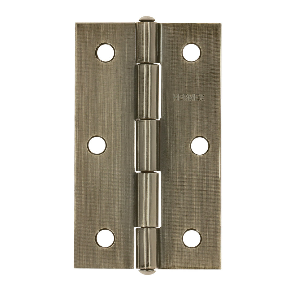 Bisagra rectangular 3-1/2' latón antiguo, HERMEX