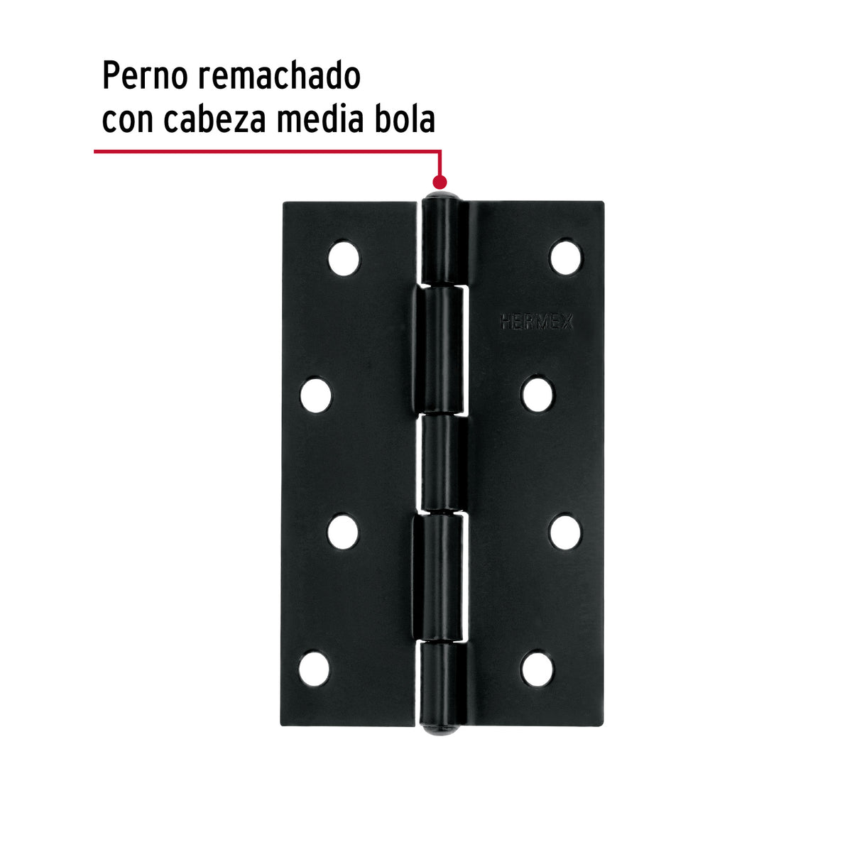 Bisagra rectangular 4' negra, HERMEX